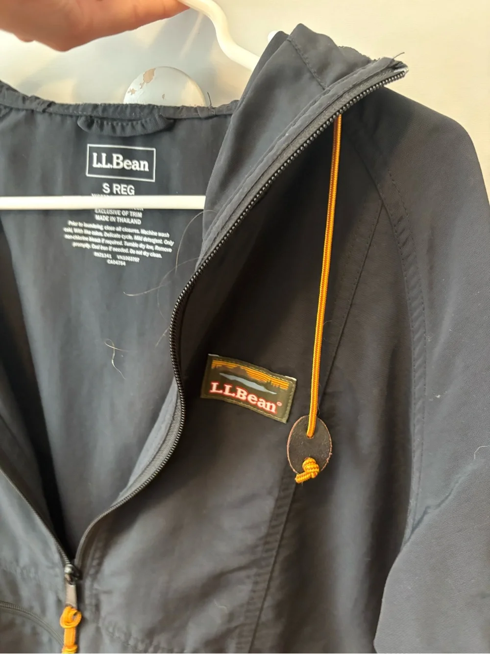 L.L. Bean Men's Black Jacket with Orange Drawcords